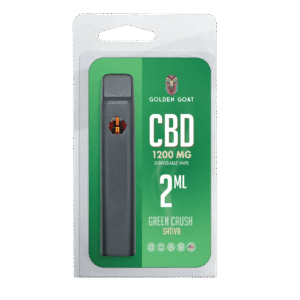 Golden Goat CBD Rechargeable Vape Device 1200MG, Green Crush (Sativa)