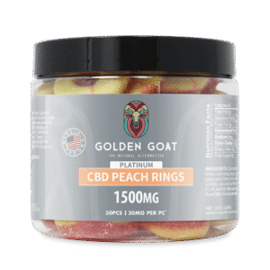 Golden Goat Platinum CBD Gummies 1500mg – Peach Rings