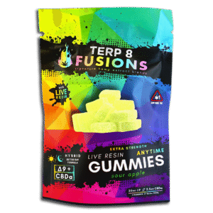 Delta-9 THC Live Resin ANYTIME Gummies – Sour Apple [5ct] | Terp 8