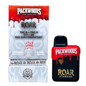 Roar x Packwoods Nug Run Concentrate 3500MG LIVE RESIN THC-B + THC-H, D11 +D8 – White Widow