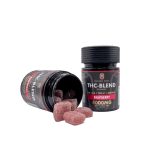 Golden Goat THC Blended 4000MG Infused Gummies Delta 8 / THC-P / Delta 9 – Raspberry